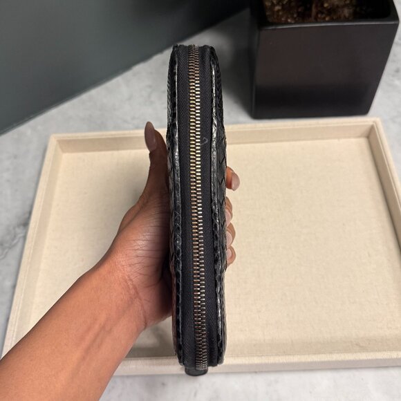 *Ultra Rare* Bottega Veneta Python & Intrecciato Nappa Leather Zip Around Wallet - Picture 8 of 16